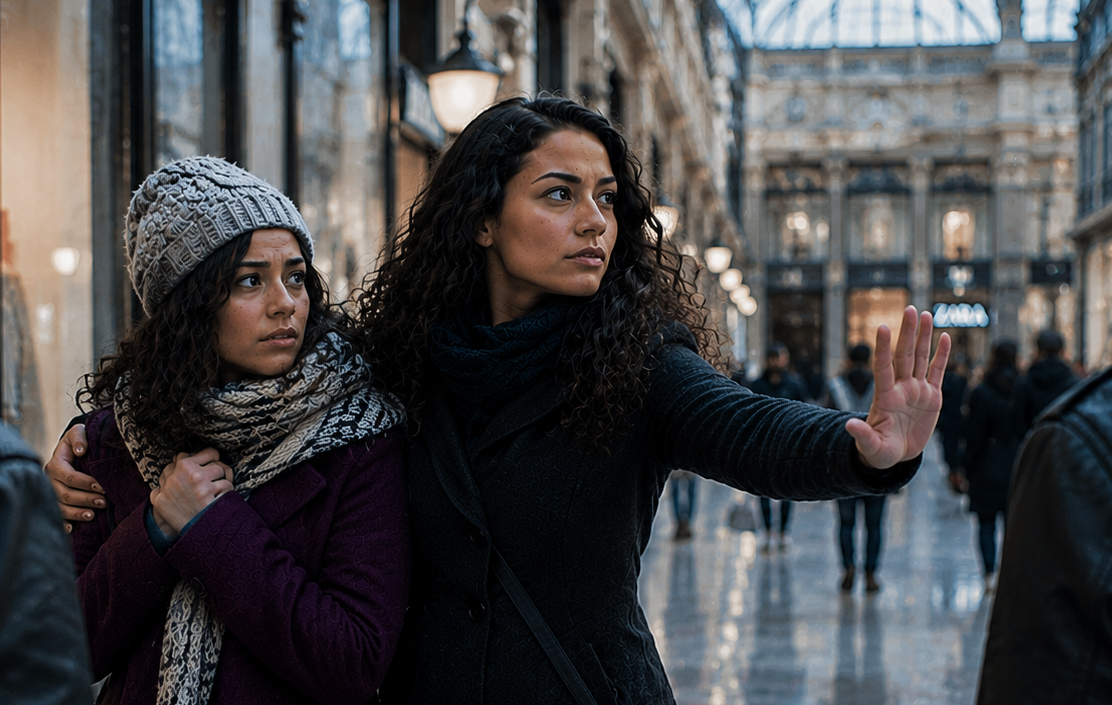 Due donne in una situazione di prevenzione e sicurezza personale